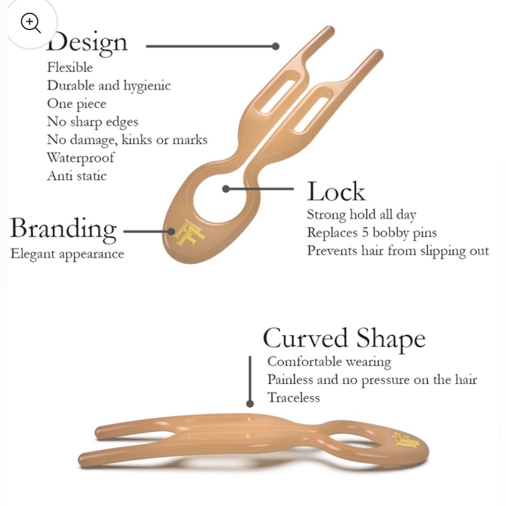 Fiona Franchimon No 1 Hairpin Satin Sand - New Without Box - Picture 4 of 8